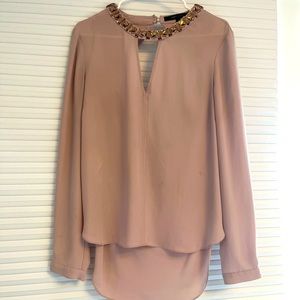 Women’s formal dress shirt BCBG, open back, jeweled